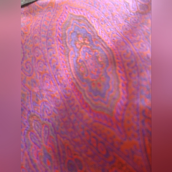 Robert Graham Stellen Rucksack Silk & Leather Backpack Paisley Red & Purple - Picture 12 of 13